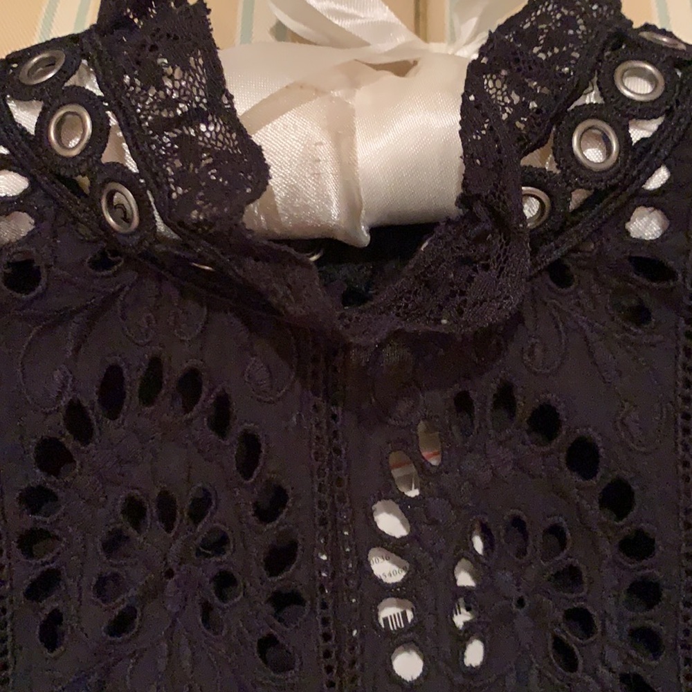 FREE PEOPLE BLACK ALL EYES ON YOU MINI DRESS XS - Picture 12 of 16